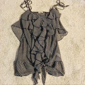 Cecico navy blue & tan blouse sleeveless 💗